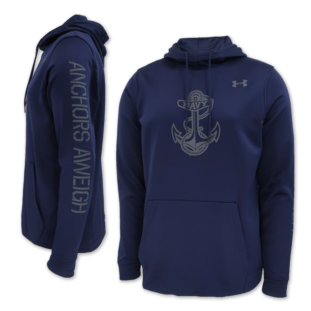 NAVY UNDER ARMOUR ANCHORS AWEIGH ARMOUR FLEECE HOOD (NAVY) 3