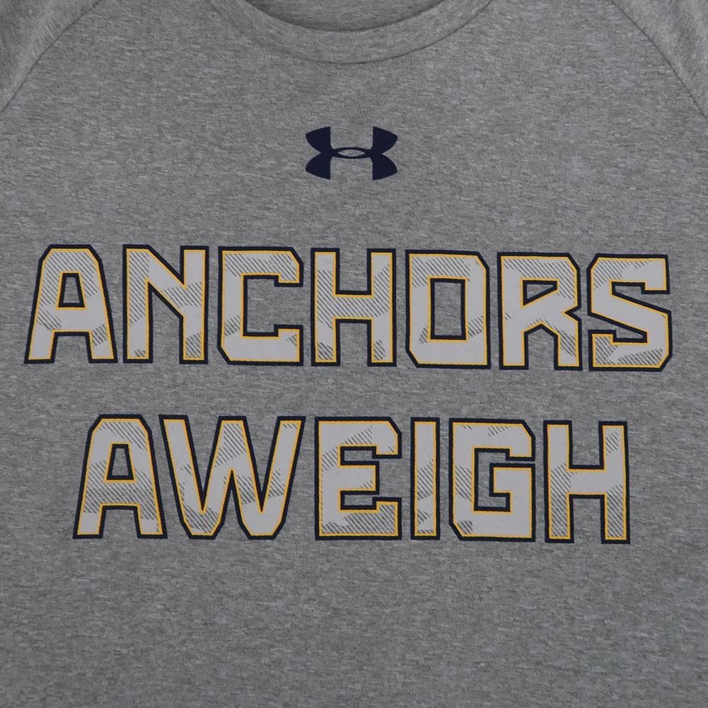 NAVY UNDER ARMOUR ANCHORS AWEIGH LONG SLEEVE TECH T-SHIRT (GREY) 6