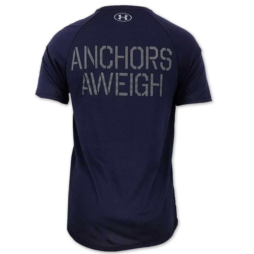 NAVY UNDER ARMOUR ANCHORS AWEIGH TECH T-SHIRT (NAVY) 1