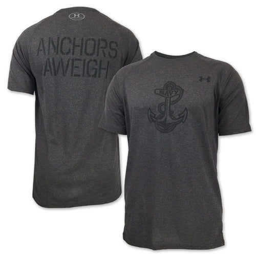 NAVY UNDER ARMOUR ANCHORS AWEIGH TECH T-SHIRT (CHARCOAL) 1