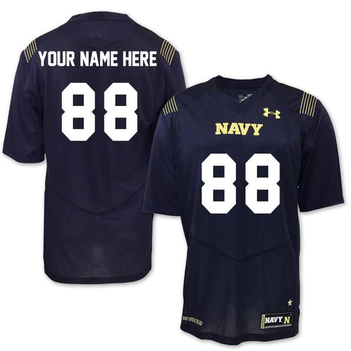 NAVY UNDER ARMOUR SIDELINE CUSTOM FOOTBALL JERSEY 10