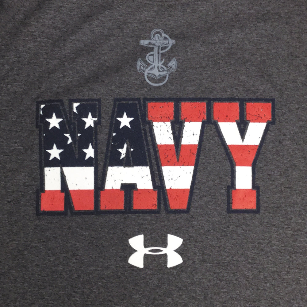 NAVY UNDER ARMOUR USA FLAG TECH T-SHIRT (CHARCOAL)