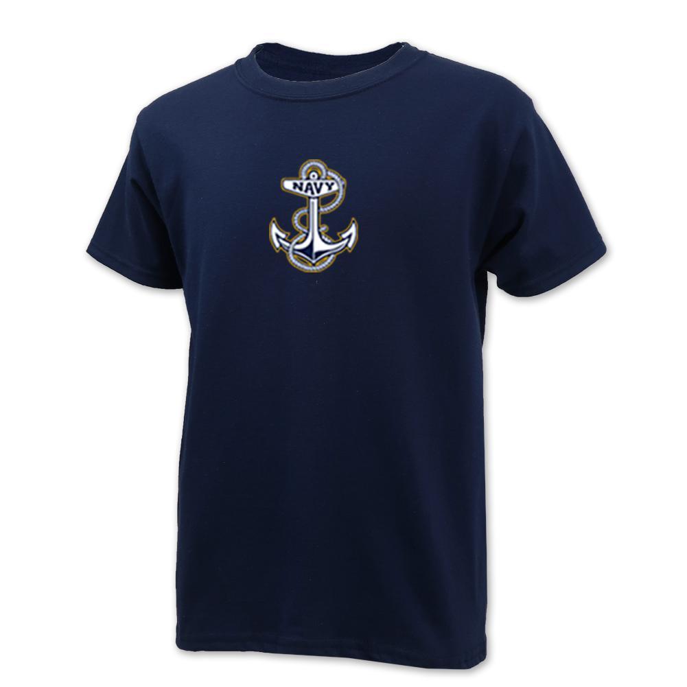 NAVY YOUTH ANCHOR LOGO T-SHIRT 1