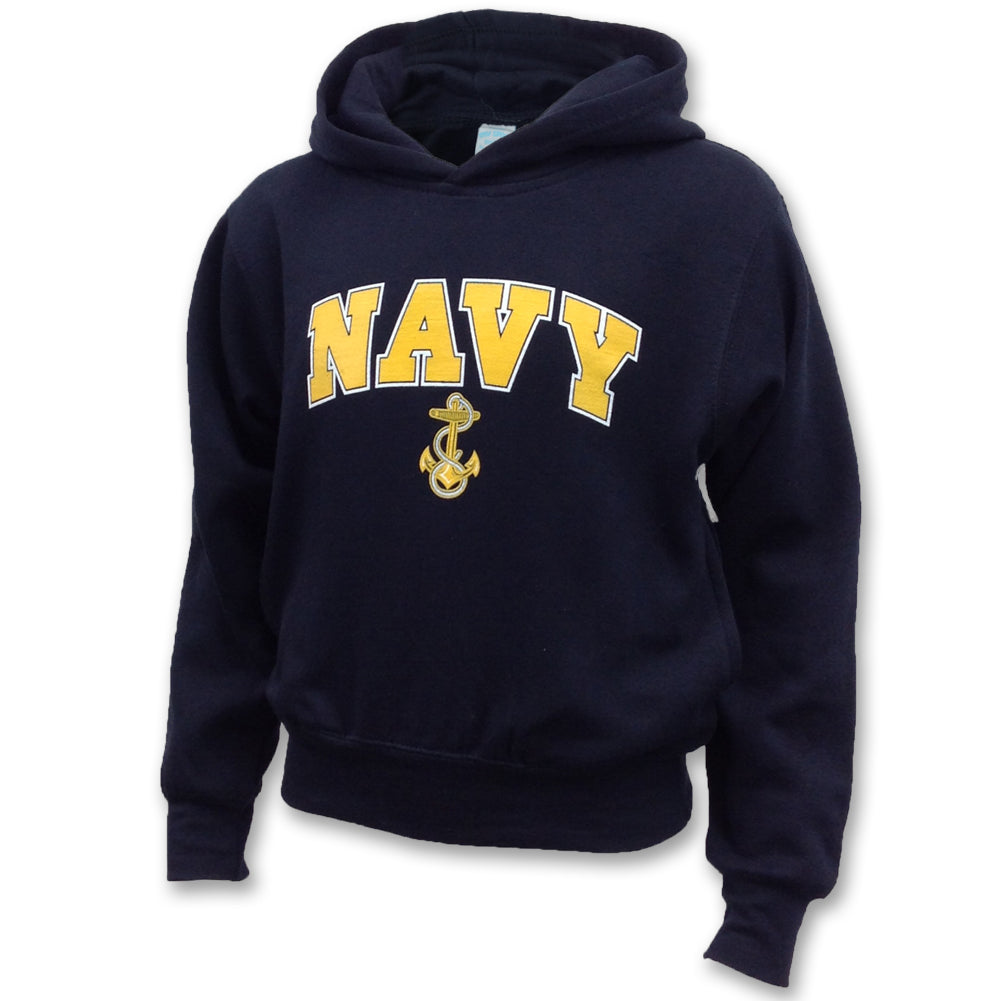 NAVY YOUTH ARCH ANCHOR HOOD (NAVY)