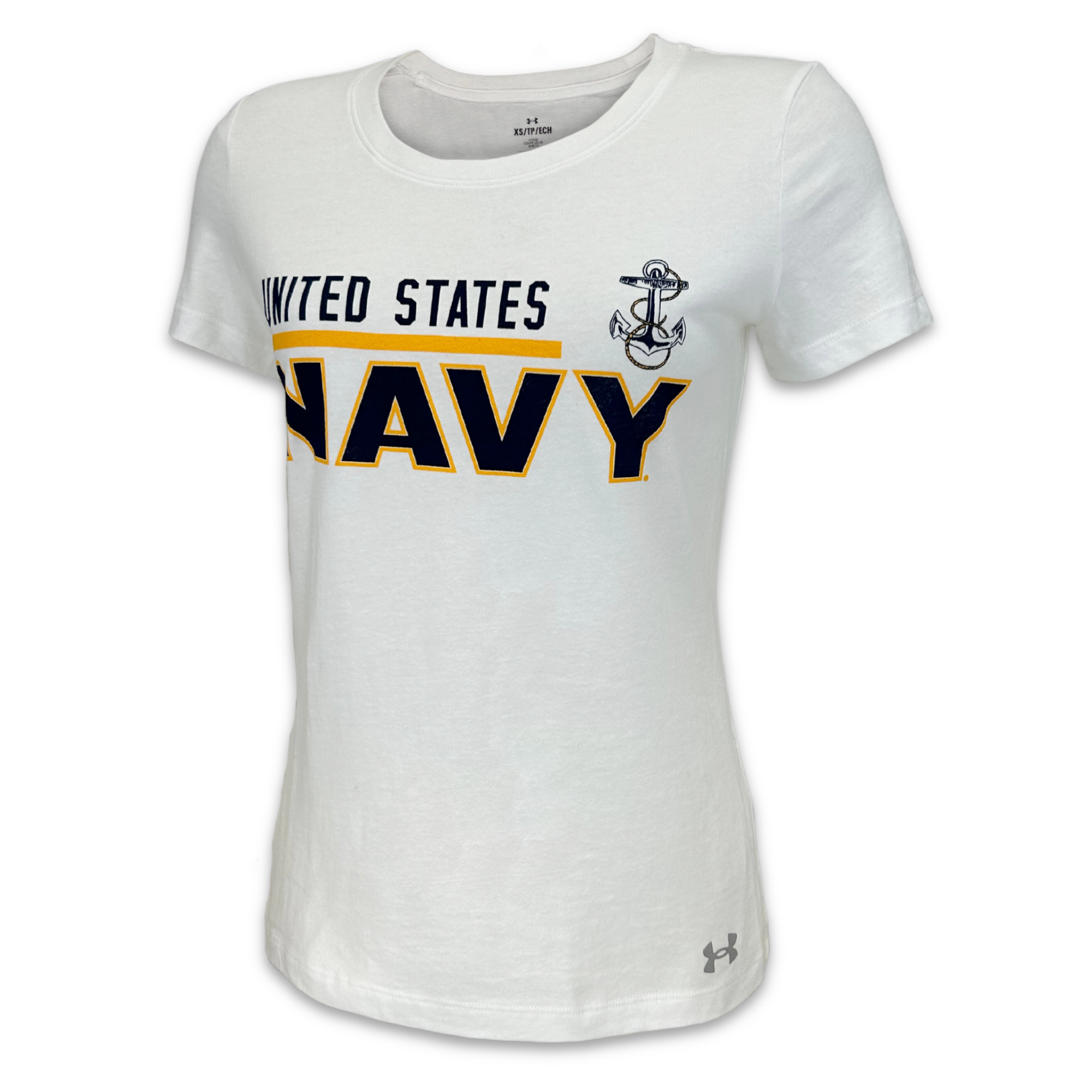 United States Navy Ladies Under Armour T-Shirt (White)