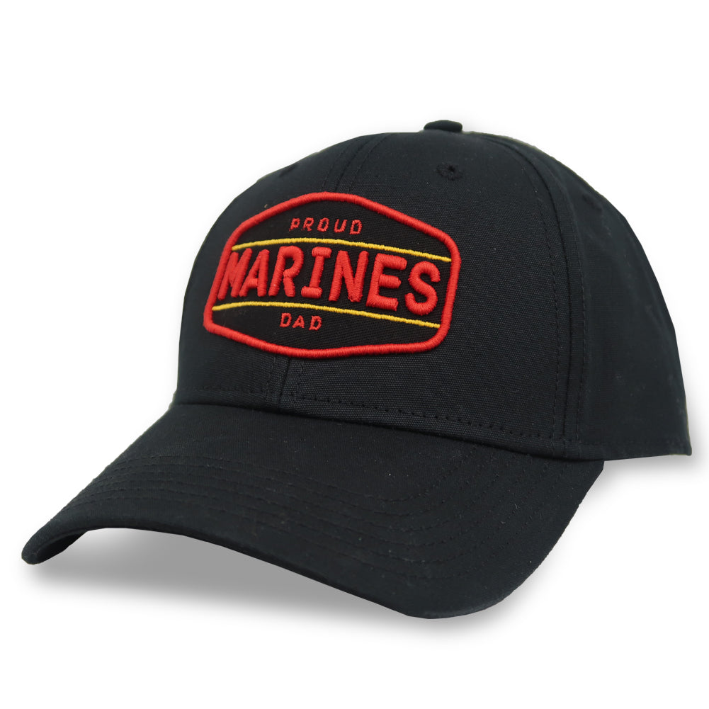 PROUD MARINES DAD MID-PRO SOLID SNAPBACK HAT (BLACK) 2