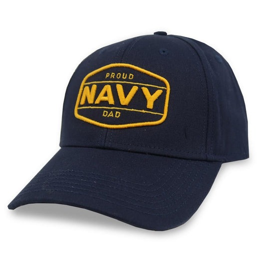 PROUD NAVY DAD MID-PRO SOLID SNAPBACK HAT (NAVY) 1