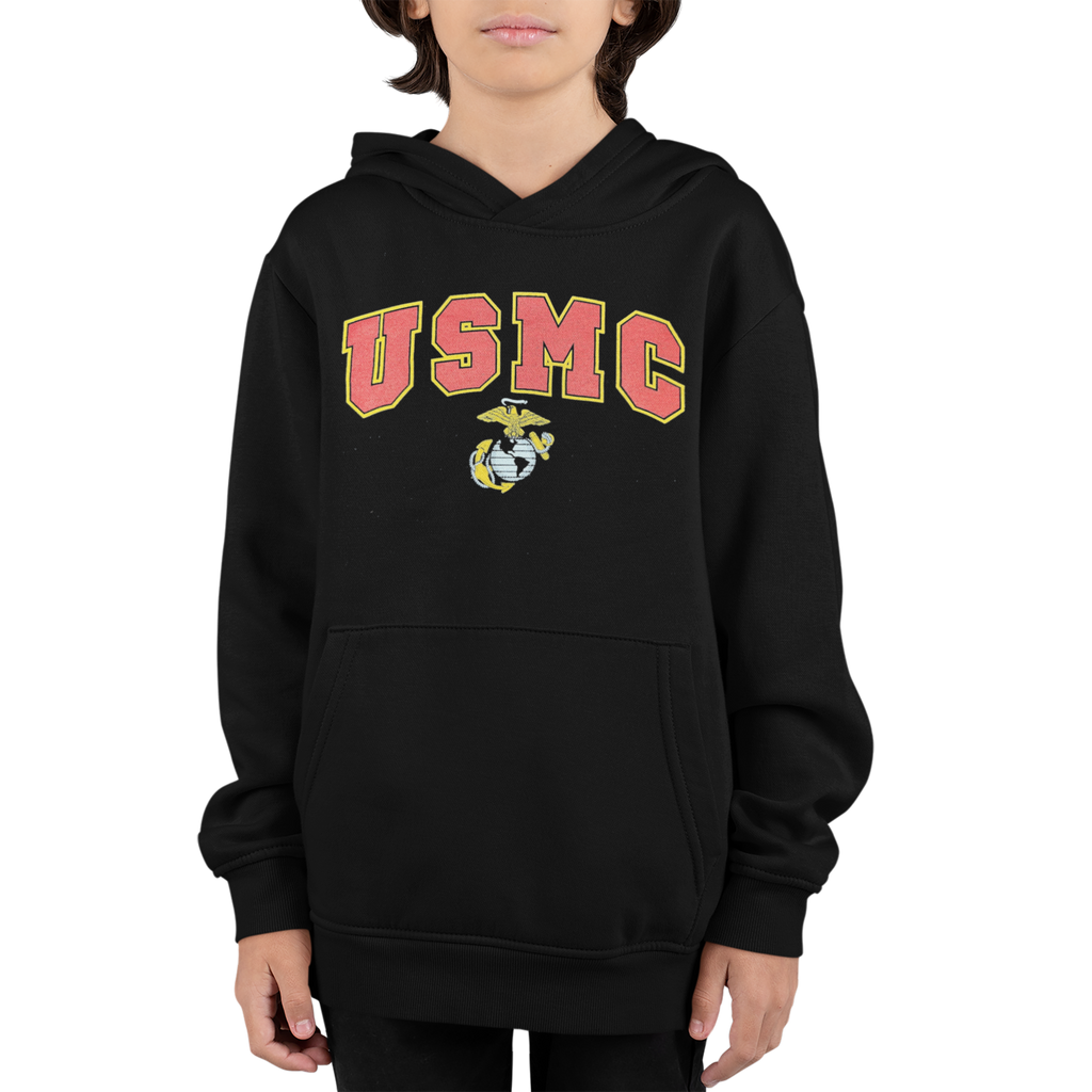 USMC Youth Arch EGA Hood (Black)