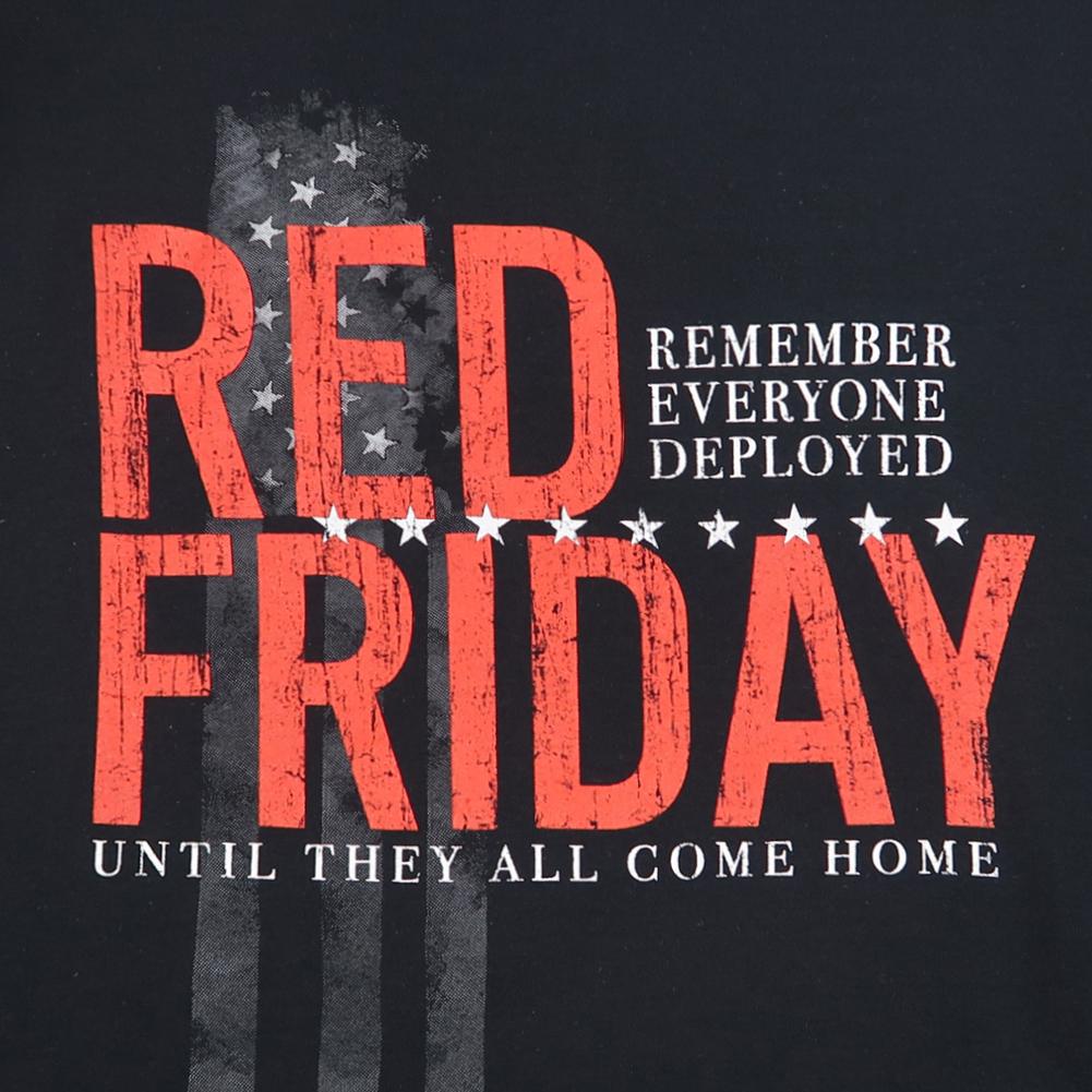 RED FRIDAY VERTICAL FLAG T-SHIRT (BLACK) 2