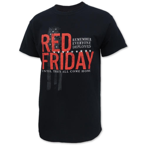 RED FRIDAY VERTICAL FLAG T-SHIRT (BLACK)