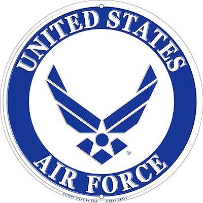 United States Air Force 12" Aluminum Sign (Royal/White)