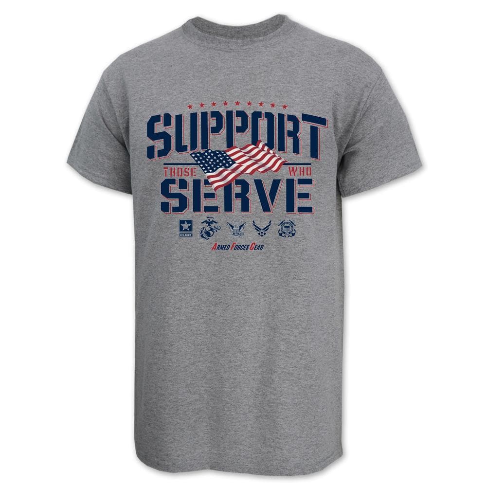 SUPPORT THOSE WHO SERVE FLAG T-SHIRT (GREY)