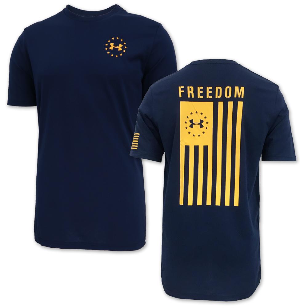 UNDER ARMOUR FREEDOM FLAG T-SHIRT (NAVY/GOLD) 2