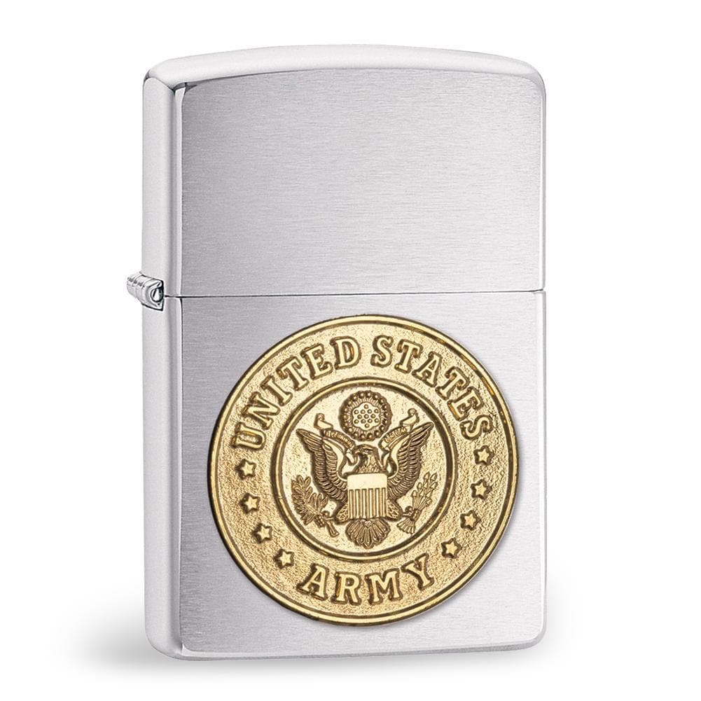 UNITED STATES ARMY BRUSHED CHROME EMBLEM ZIPPO LIGHTER 2