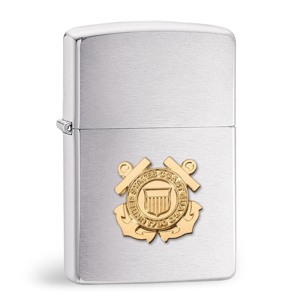 UNITED STATES COAST GUARD BRUSHED CHROME EMBLEM ZIPPO LIGHTER 2