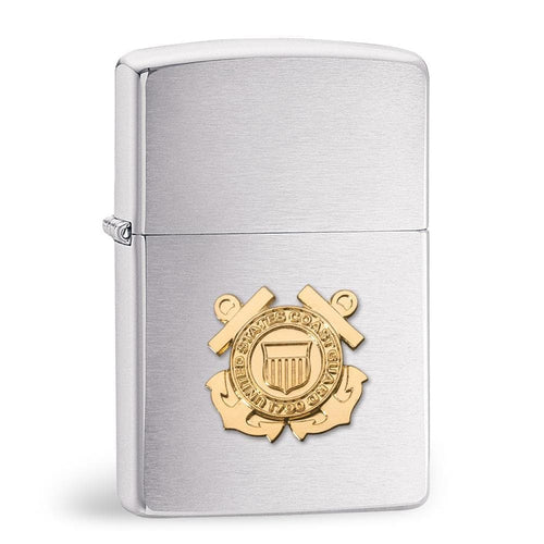 UNITED STATES COAST GUARD BRUSHED CHROME EMBLEM ZIPPO LIGHTER 2