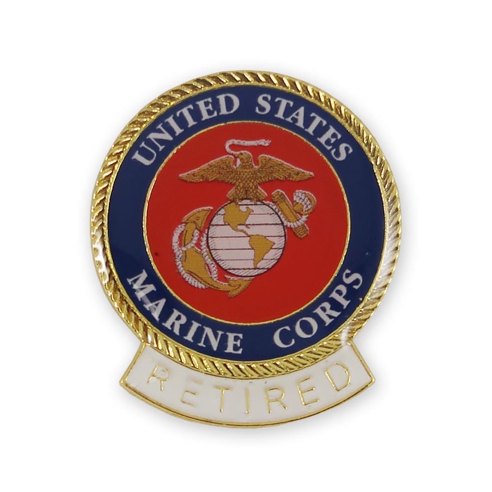 UNITED STATES MARINE CORPS RETIRED LAPEL PIN 2