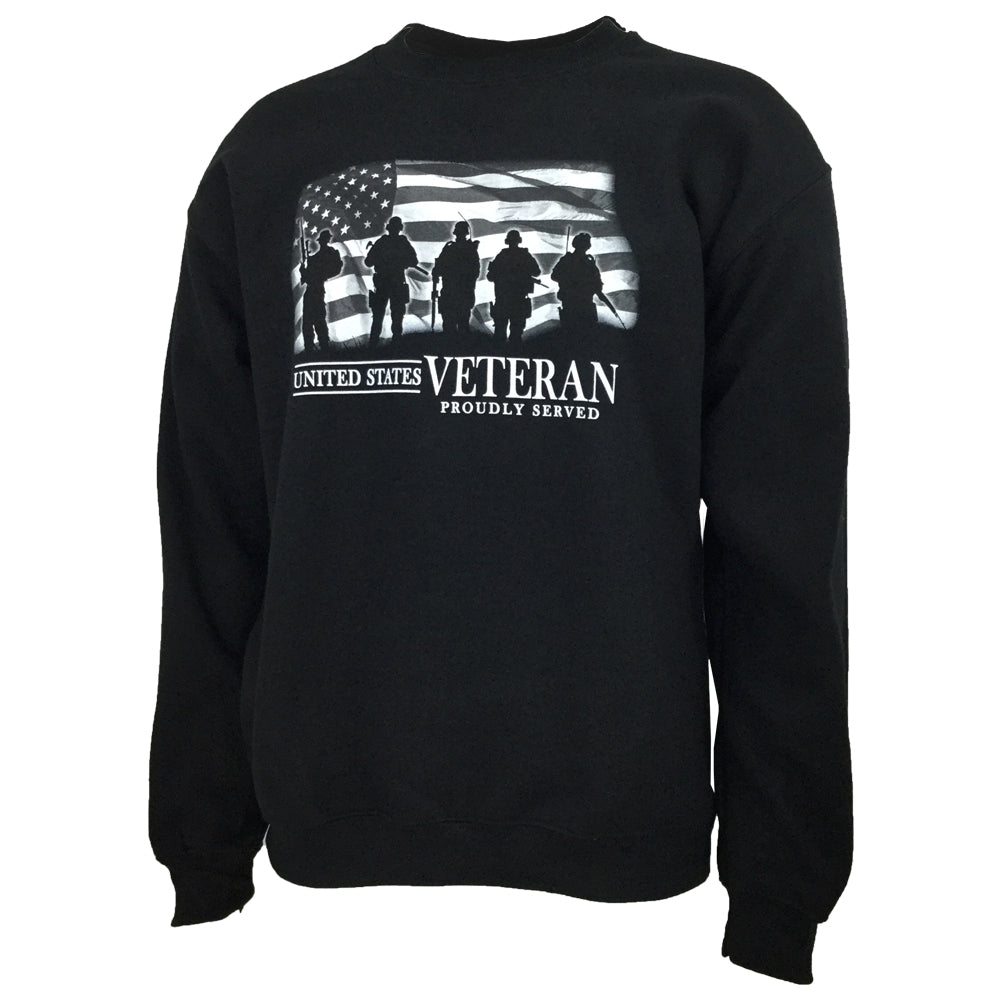 UNITED STATES VETERAN PROUDLY SERVED CREWNECK (BLACK) 1