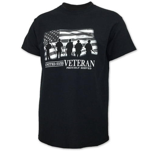 UNITED STATES VETERAN PROUDLY SERVED T-SHIRT (BLACK) 1