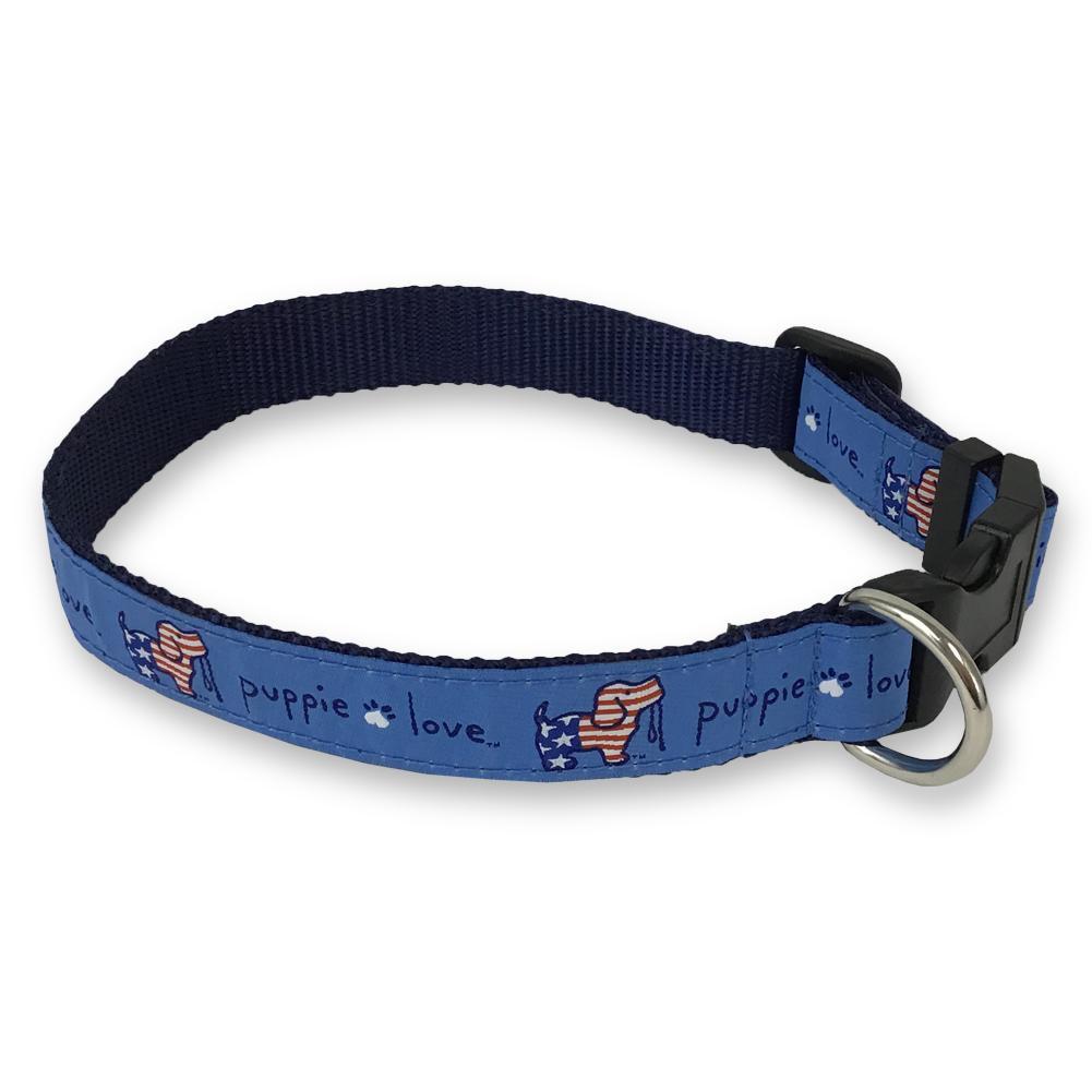 USA PUPPIE LOVE DOG COLLAR (BLUE) 1