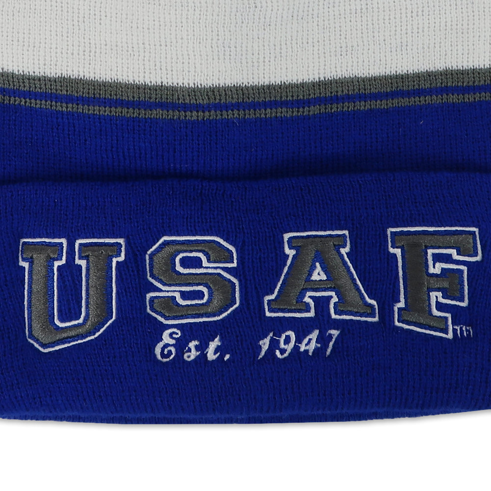 USAF STRIPED WATCH CAP (ROYAL)