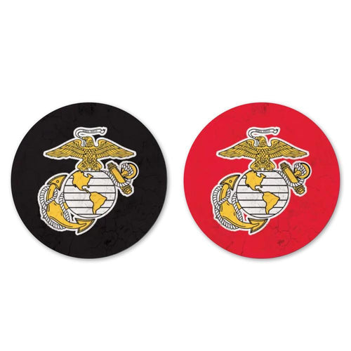 USMC THIRSTY CAR COASTER 2 PACK 1