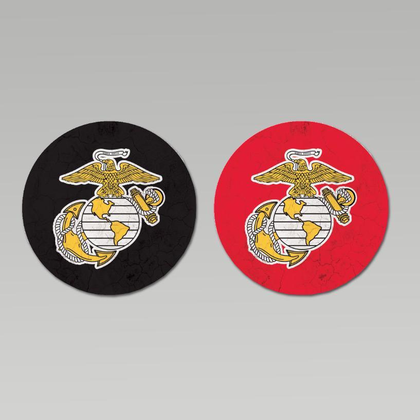 USMC THIRSTY CAR COASTER 2 PACK