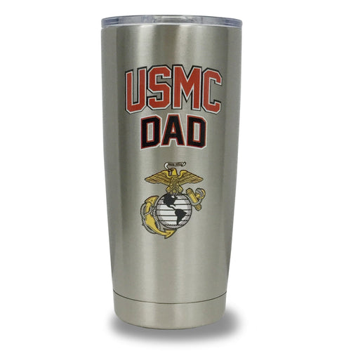 USMC DAD STAINLESS STEEL TUMBLER (SILVER)