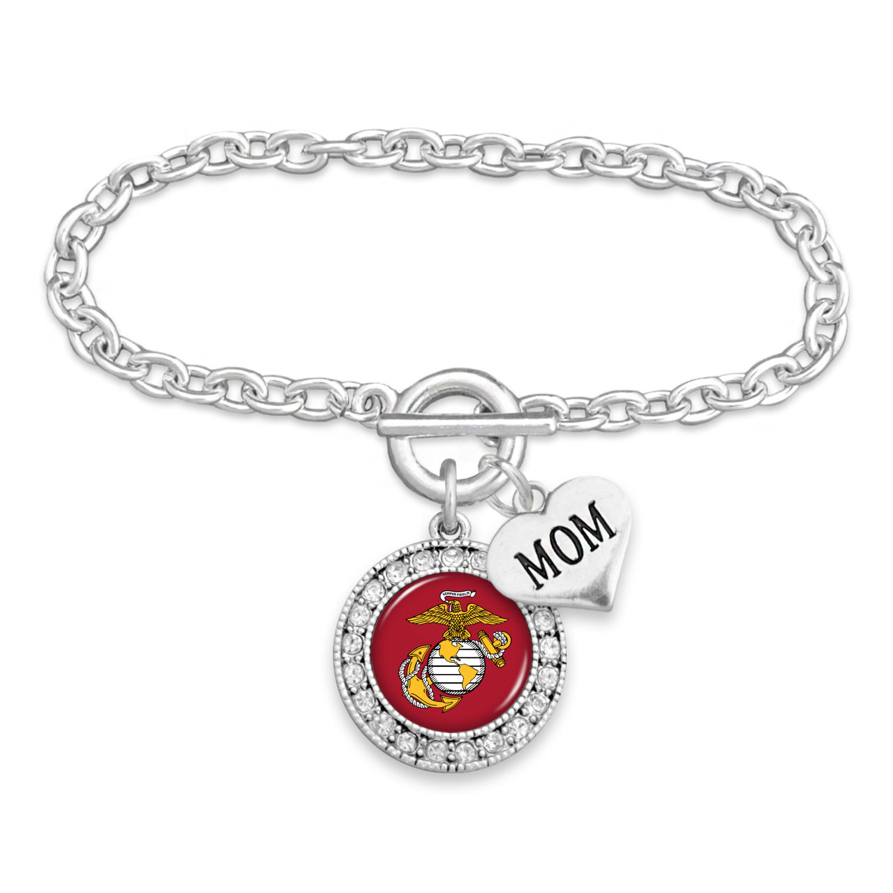 USMC EGA CRYSTAL MOM BRACELET