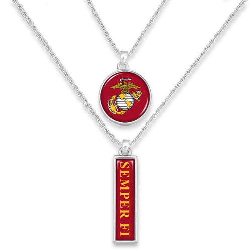 USMC EGA DOUBLE DOWN NECKLACE