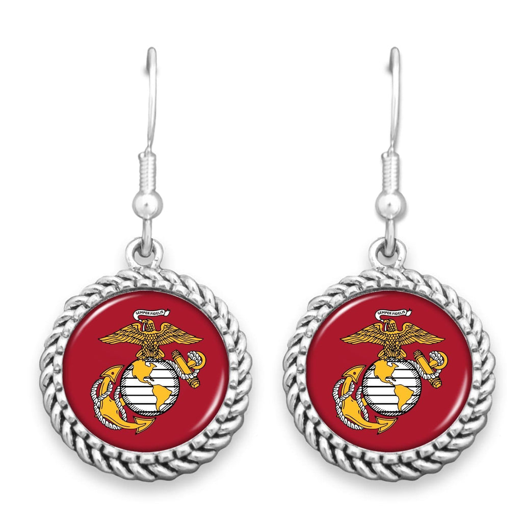 USMC EGA ROPE EDGE EARRINGS