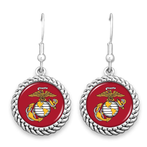 USMC EGA ROPE EDGE EARRINGS