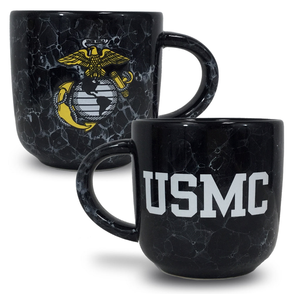 USMC MARBLED 17 OZ MUG (BLACK) 2