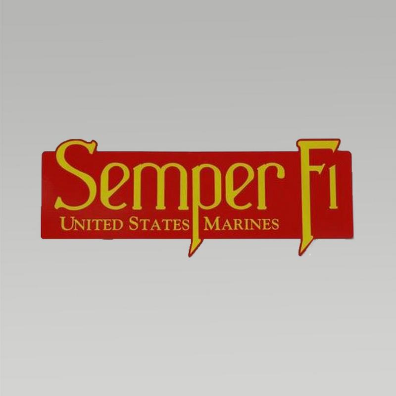 USMC SEMPER FI BUMPER STICKER 425INX 10IN