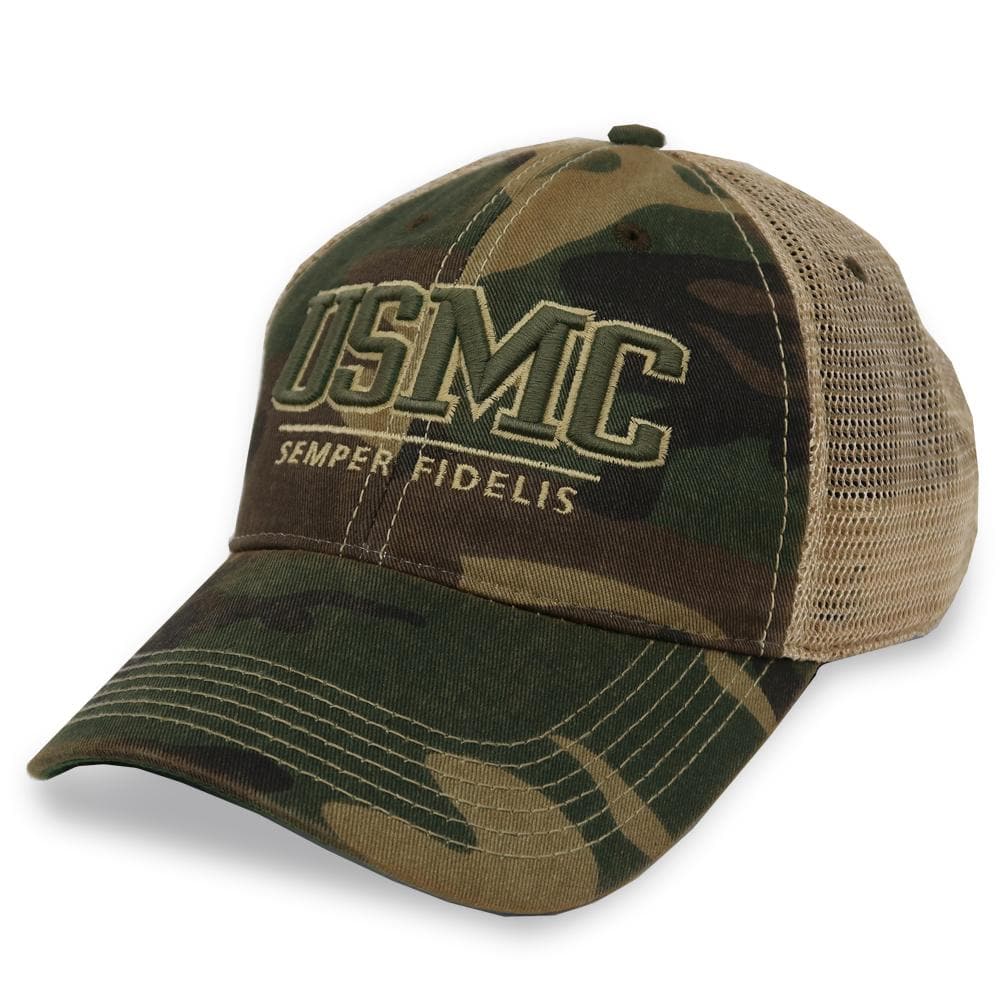 USMC SEMPER FIDELIS OLD FAVORITE TRUCKER HAT (CAMO) 2