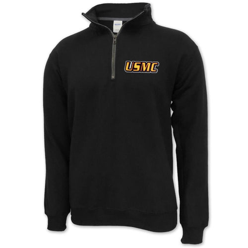 USMC TWILL LOGO 1/4 ZIP (BLACK) 1