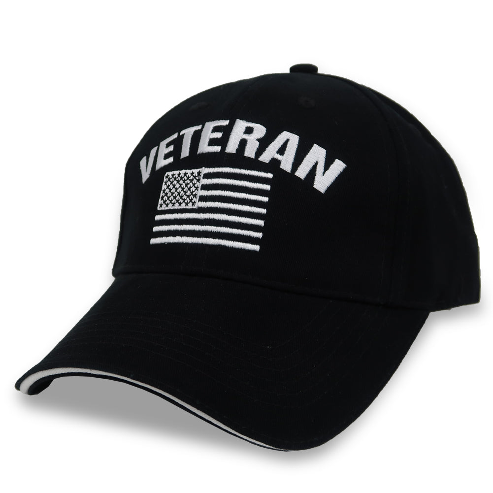 VETERAN FLAG HAT (BLACK) 2