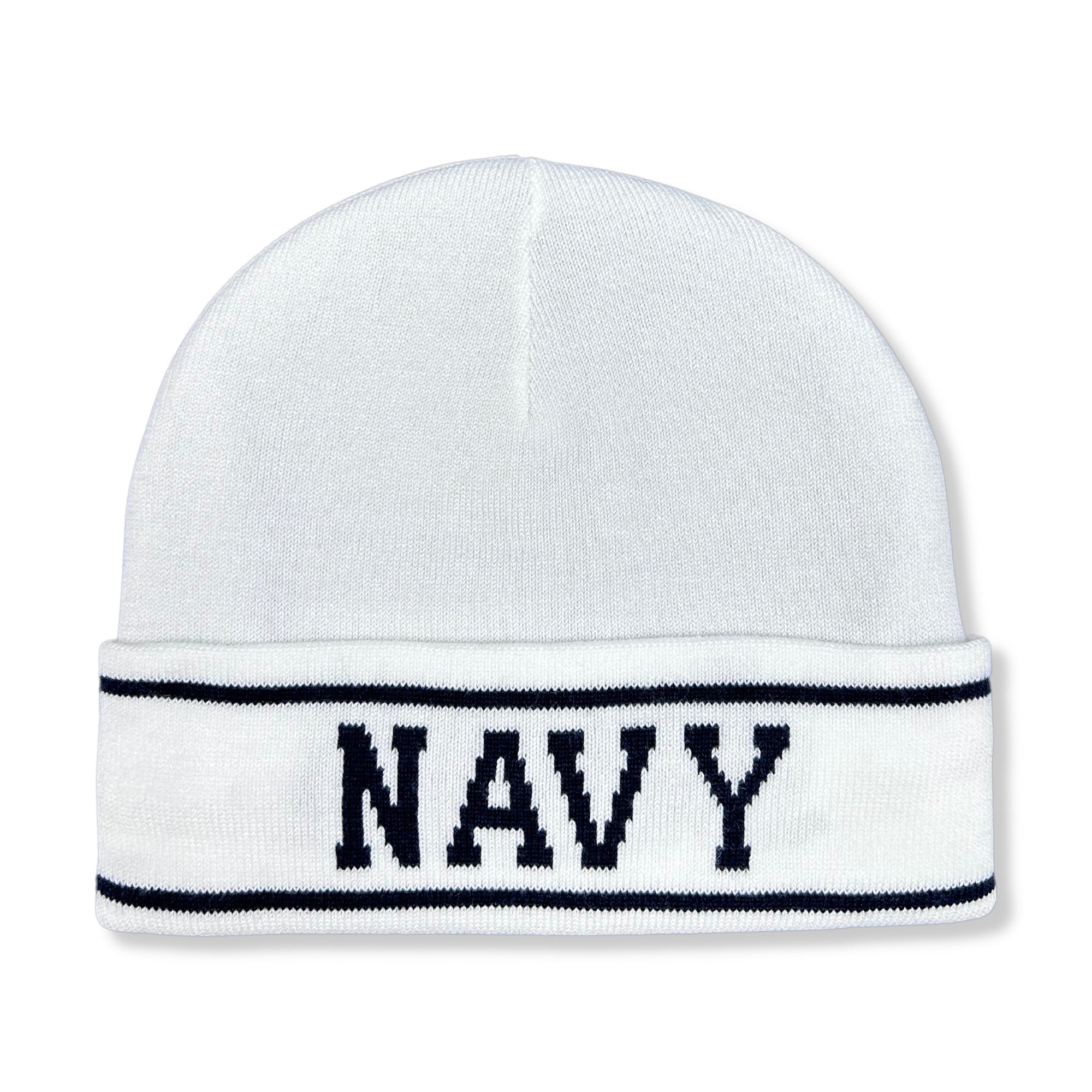 Navy Under Armour Sideline CGI Cuff Beanie (White)