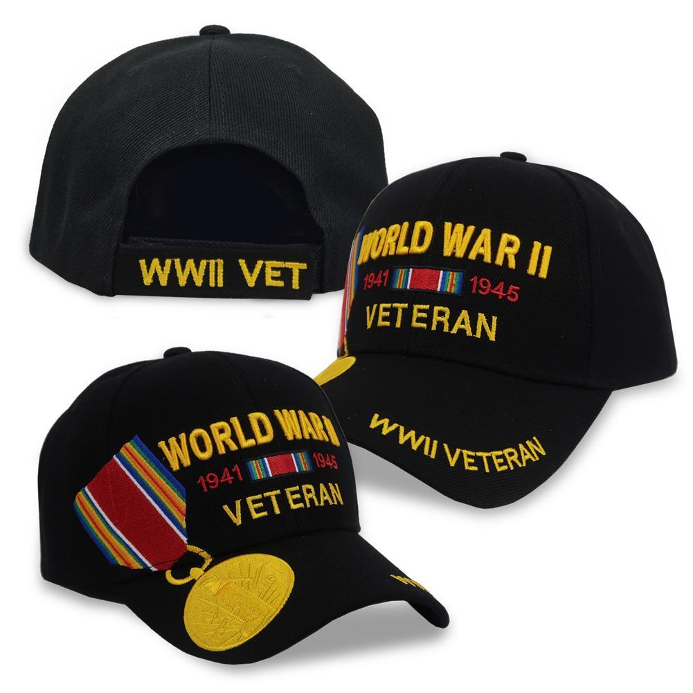 WORLD WAR II VETERAN MEDAL HAT (BLACK) 3