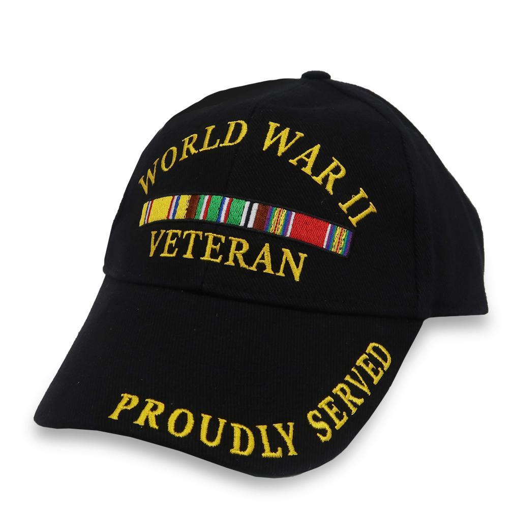 World War II Veteran Proudly Served Hat (Black)